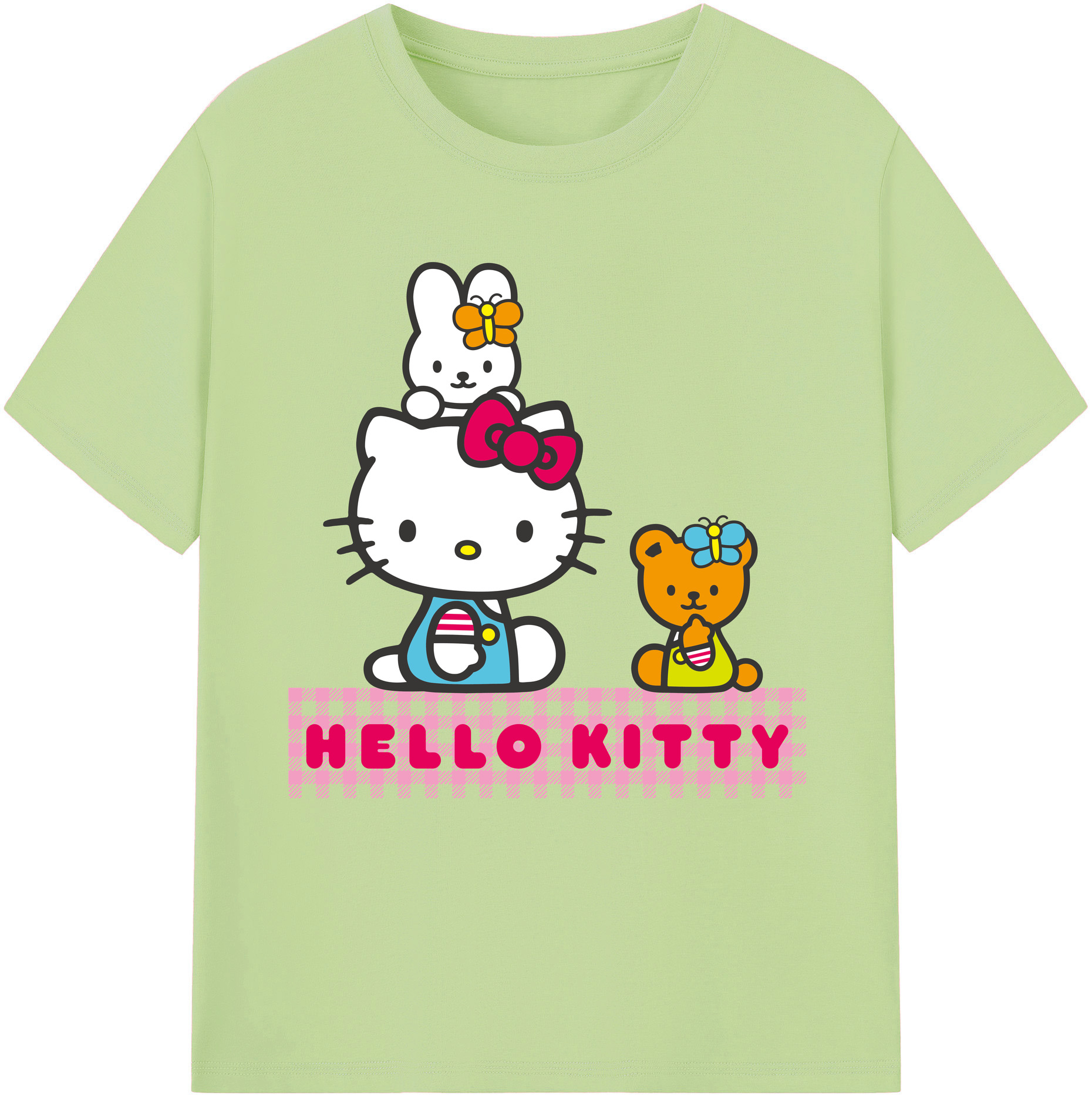 （画像用） Hello Kitty ハローキティ 綿100％半袖Tシャツ（フロントプリント）